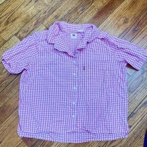 Levi's Pink Gingham Kids Button Down Shirt
